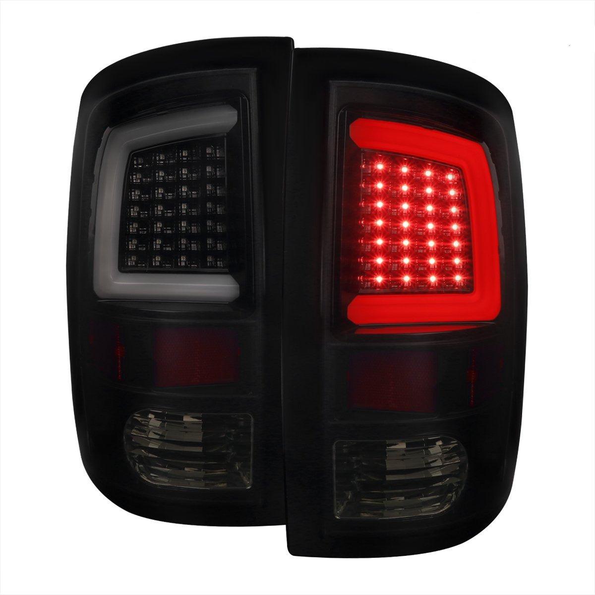 Spec-D LED Tail Lights Dodge Ram (2009-2018) w/ LED Light Bar - Black / Chrome / Red / Gloss