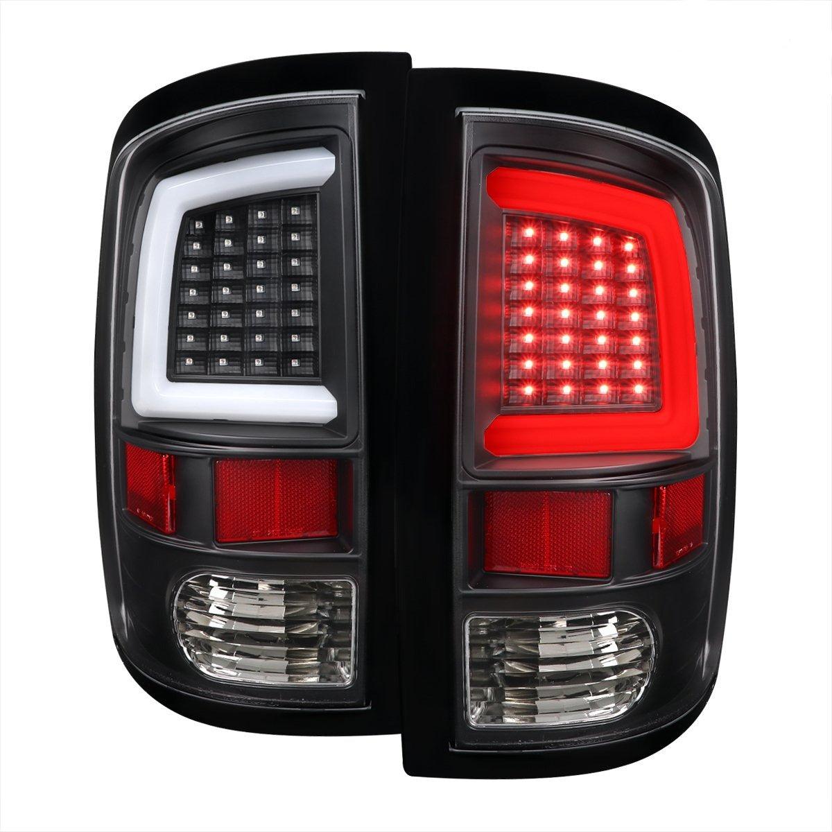 Spec-D LED Tail Lights Dodge Ram (2009-2018) w/ LED Light Bar - Black / Chrome / Red / Gloss