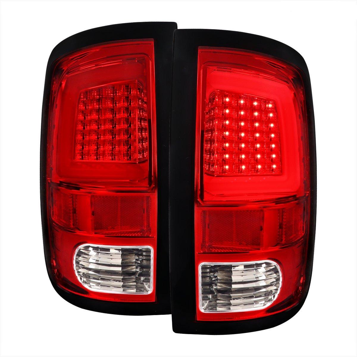 Spec-D LED Tail Lights Dodge Ram (2009-2018) w/ LED Light Bar - Black / Chrome / Red / Gloss