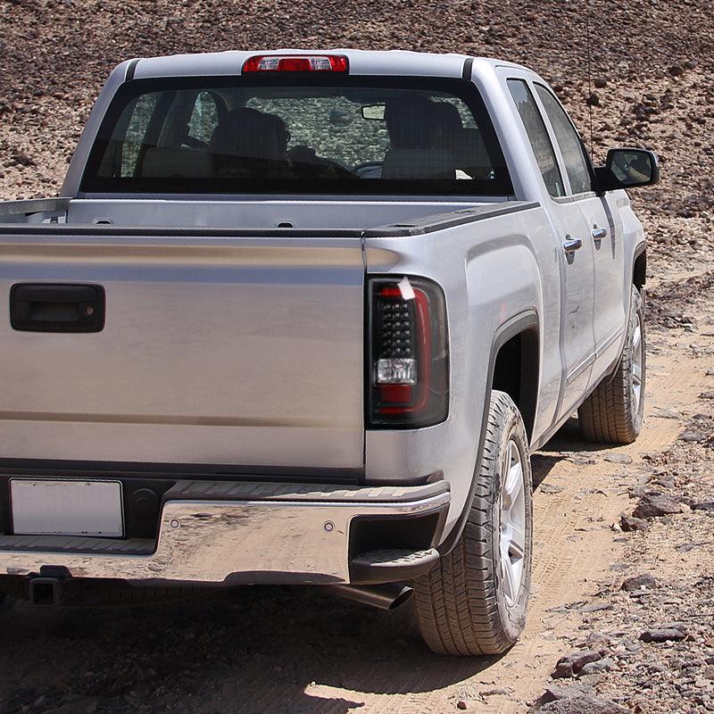 Spec-D LED Tail Lights GMC Sierra (2014-2018) Black w/ Red Tube