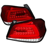 Tail Lights Subaru WRX & STI (15-21) Sequential LED - TR Style Black / Smoked / Red - K2 Industries