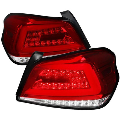 Tail Lights Subaru WRX & STI (15-21) Sequential LED - TR Style Black / Smoked / Red - K2 Industries