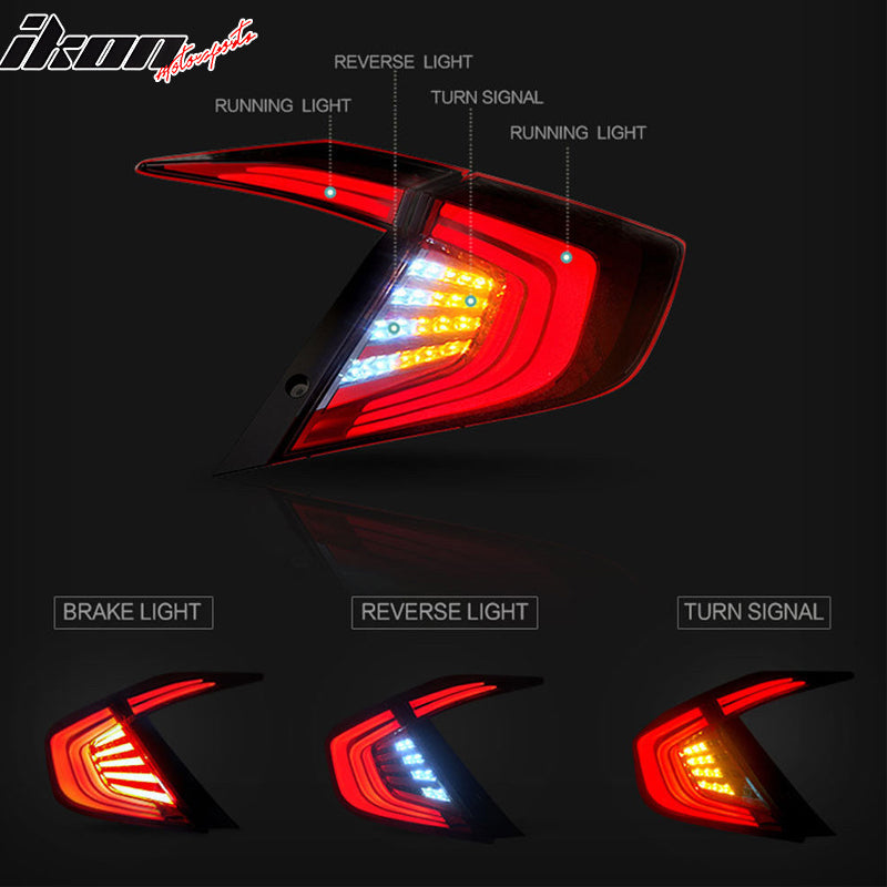 Tail Turning Lights + Side Corner Lights for Honda Civic 2016-2018 Smoke