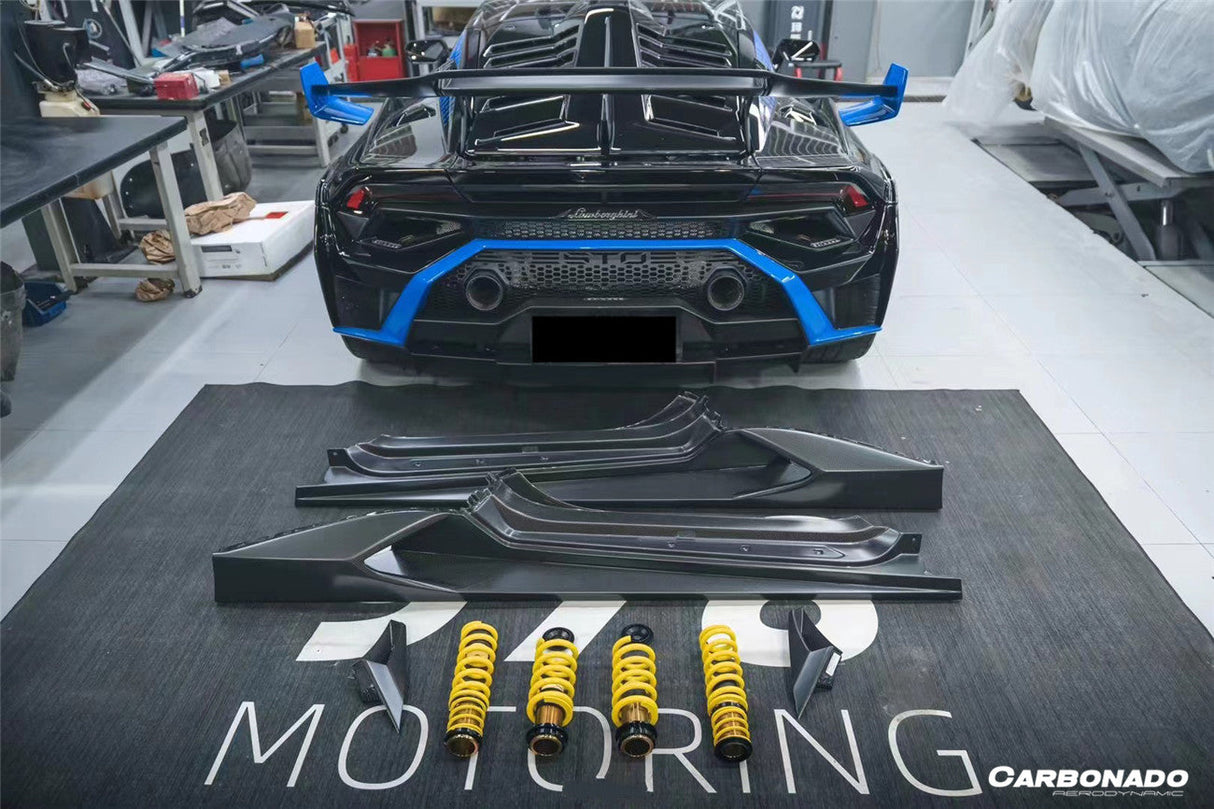 2015-2025 Lamborghini Huracan LP610  LP580  EVO  Tecnica  STO N Style Dry Carbon Fiber Side Skirts