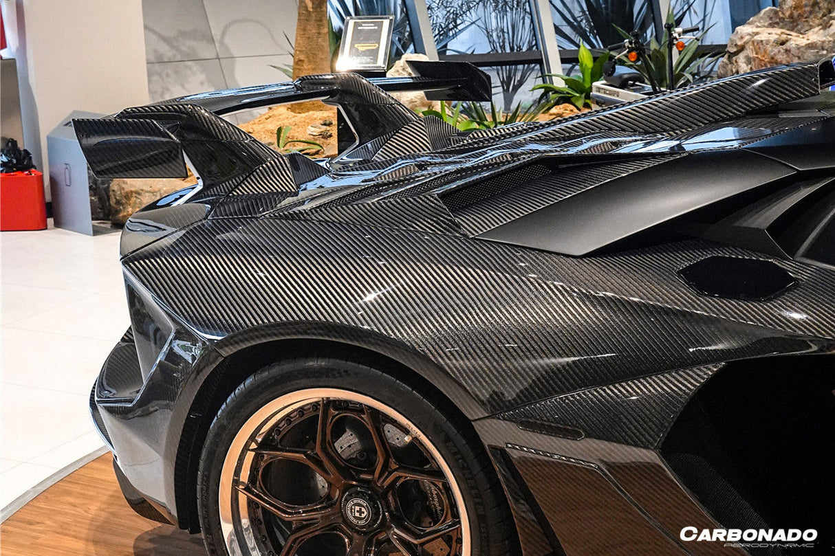 2011-2021 Lamborghini Aventador Coupe CA Style Carbon Fiber Engine Hood And Wing  | Fits LP700, LP720, LP750, LP740