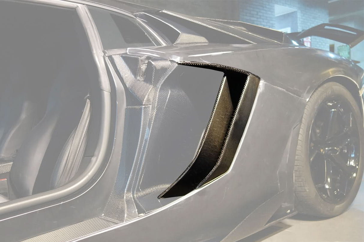 2011-2016  Lamborghini Aventador LP700 Coupe BKSS Style Carbon Fiber Quarter Panel Fender Side Vent Air Intake Cover Trim