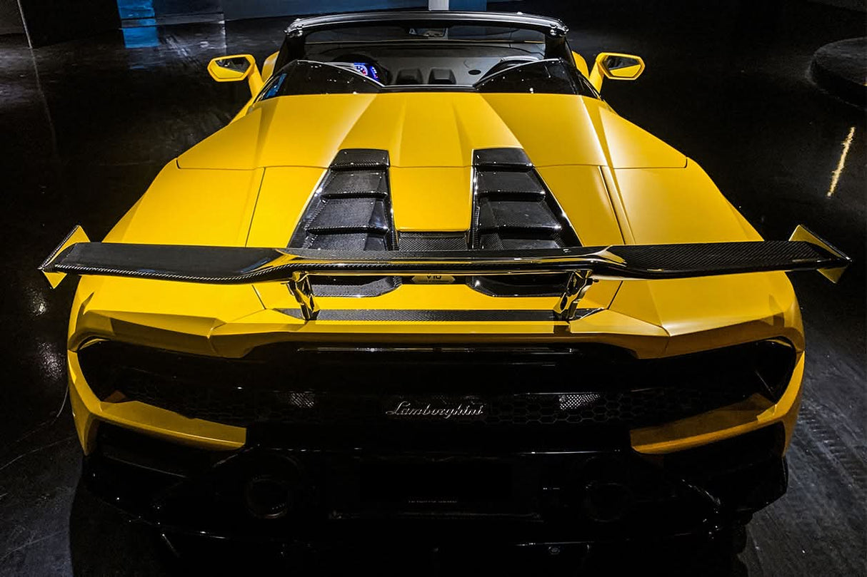2015-2025 Lamborghini Huracan LP610 & LP580 & EVO & Tecnica  OD Style Dry Carbon Trunk Spoiler Wing With Base