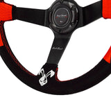 Okinawa Japan Rising Sun Universal 350mm 3"Deep Dish 6-Bolt Steering Wheel Black Suede