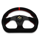 Lightweight Flat Racing Billet 6-Bolt Steering Wheel Black Alcantara Quadro