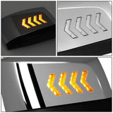 04-18 Volvo VN Hood Mirror Manual Arrow Sequential LED Chrome