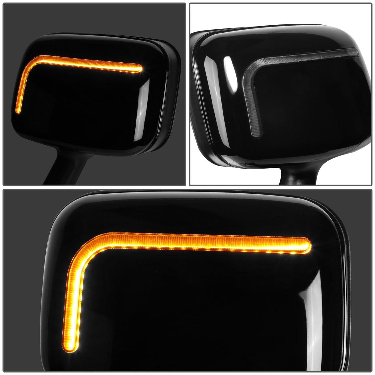 08-17 Freightliner Cascadia Manual Hood Mirror with LED Sequential Lights