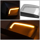 18-21 Volvo VNL Hood Mirror w/ Amber LED Turn Signals - Chrome