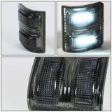 08-15 Ford Super Duty Towing Mirror Side Light Pair Smoke/White LED