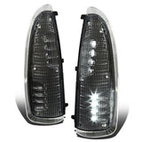00-07 Ford F-250 F-350 Towing Mirror Side Light Pair Black/White LED