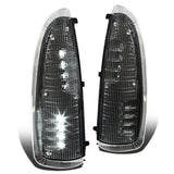 00-07 Ford F-250 F-350 Towing Mirror Side Light Pair Black/White LED