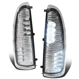 00-07 Ford Super Duty Towing Mirror Side Lights Chrome White LED