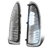 00-07 Ford Super Duty Towing Mirror Side Lights Chrome White LED