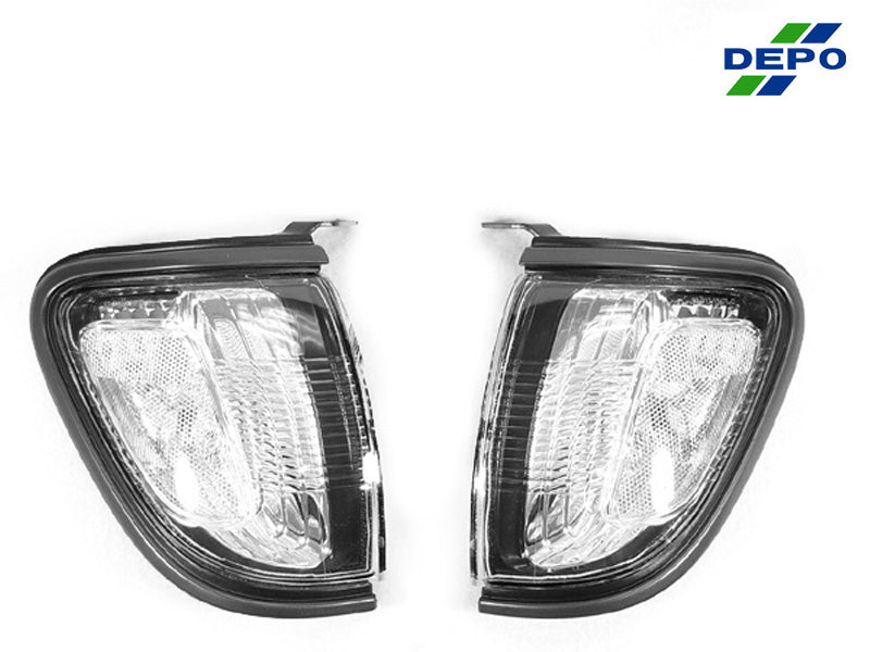 2001-2004 Toyota Tacoma Clear Corner Lights With Black Trim