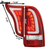 2005-2015 Toyota Tacoma CR Clear Lens Red Housing LED Tail Lights 4PC