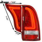 2005-2015 Toyota Tacoma RC Red Lens Chrome Housing LED Tail Lights 4PC