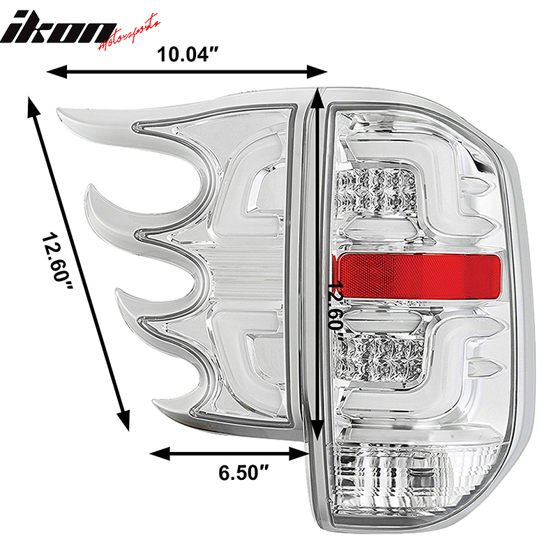 2014-2016 Toyota Tundra Clear Lens Chrome Housing LED Tail lights