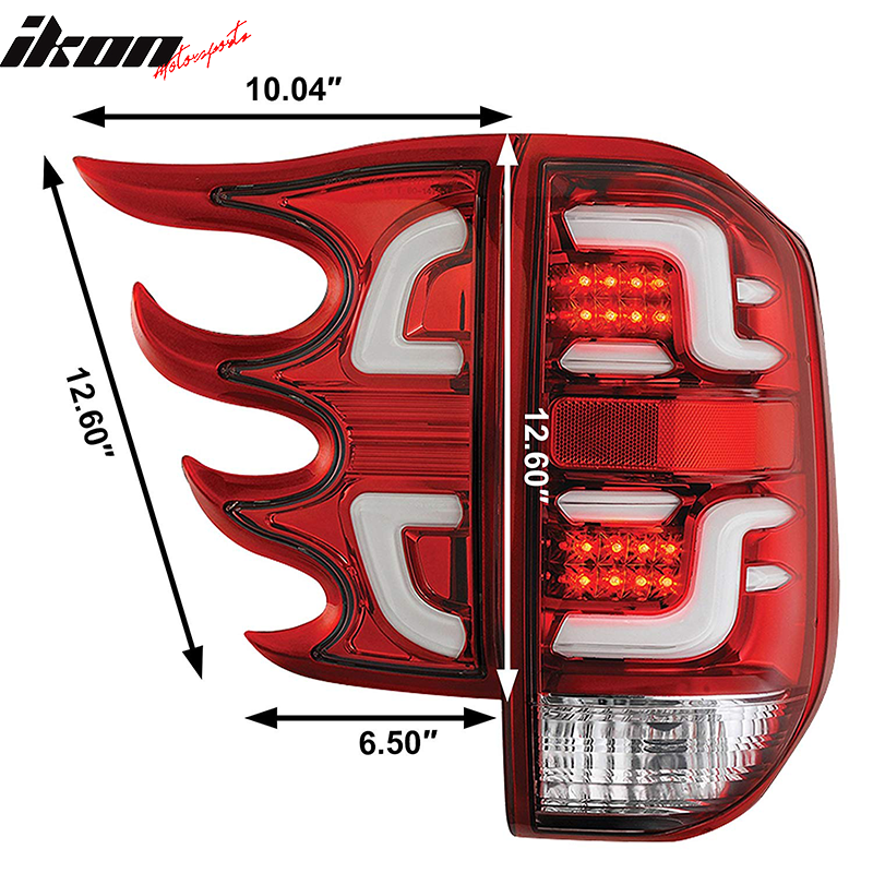 2014-2016 Toyota Tundra CR Clear Lens Red Housing LED Tail lights 4PC