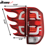 2014-2016 Toyota Tundra CR Clear Lens Red Housing LED Tail lights 4PC