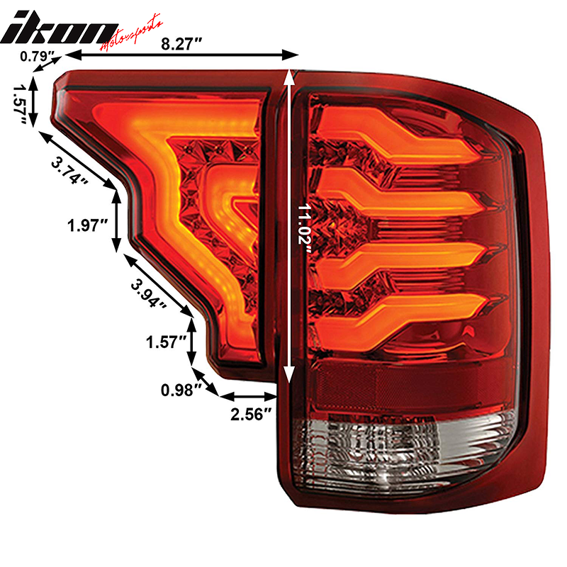 2014-2019 GMC Sierra Red Lens LED Tail Lights Lamps