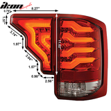 2014-2019 GMC Sierra Red Lens LED Tail Lights Lamps