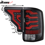 2014-2019 GMC Sierra Clear Lens Black Housing Red Bars LED Tail Lights