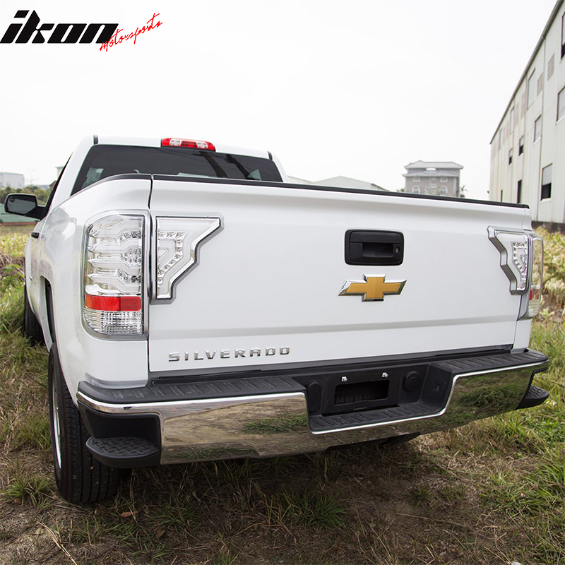 2014-2019 Silverado Clear Lens Chrome Housing LED Tail Lights