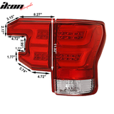 2007-2013 Toyota Tundra Sequential Red Lens Clear Housing Tail Lights