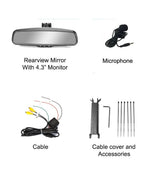 Master Tailgaters 10.5" Rear View Mirror with 4.3" LCD Screen + Wireless Calling Enabled | Rearview Universal Fit Mount | Auto Adjusting Brightness LCD | Anti Glare | Full Original Mirror Replacement
