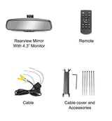 Master Tailgaters 10.5" Rear View Mirror with 4.3" LCD Screen + Dynamic Parking Lines | Rearview Universal Fit Mount | Auto Adjusting Brightness LCD | Anti Glare | Full Original Mirror Replacement