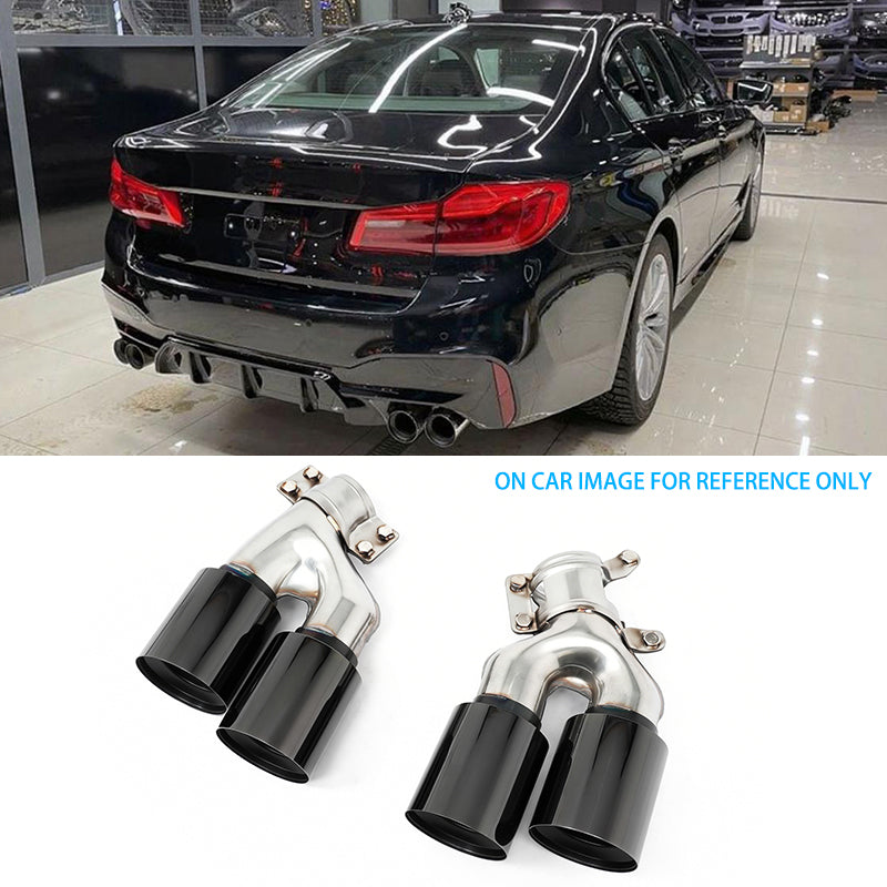 2017-2020 BMW 5 Series G30 M5 Style Stainless Steel Quad Exhaust Black