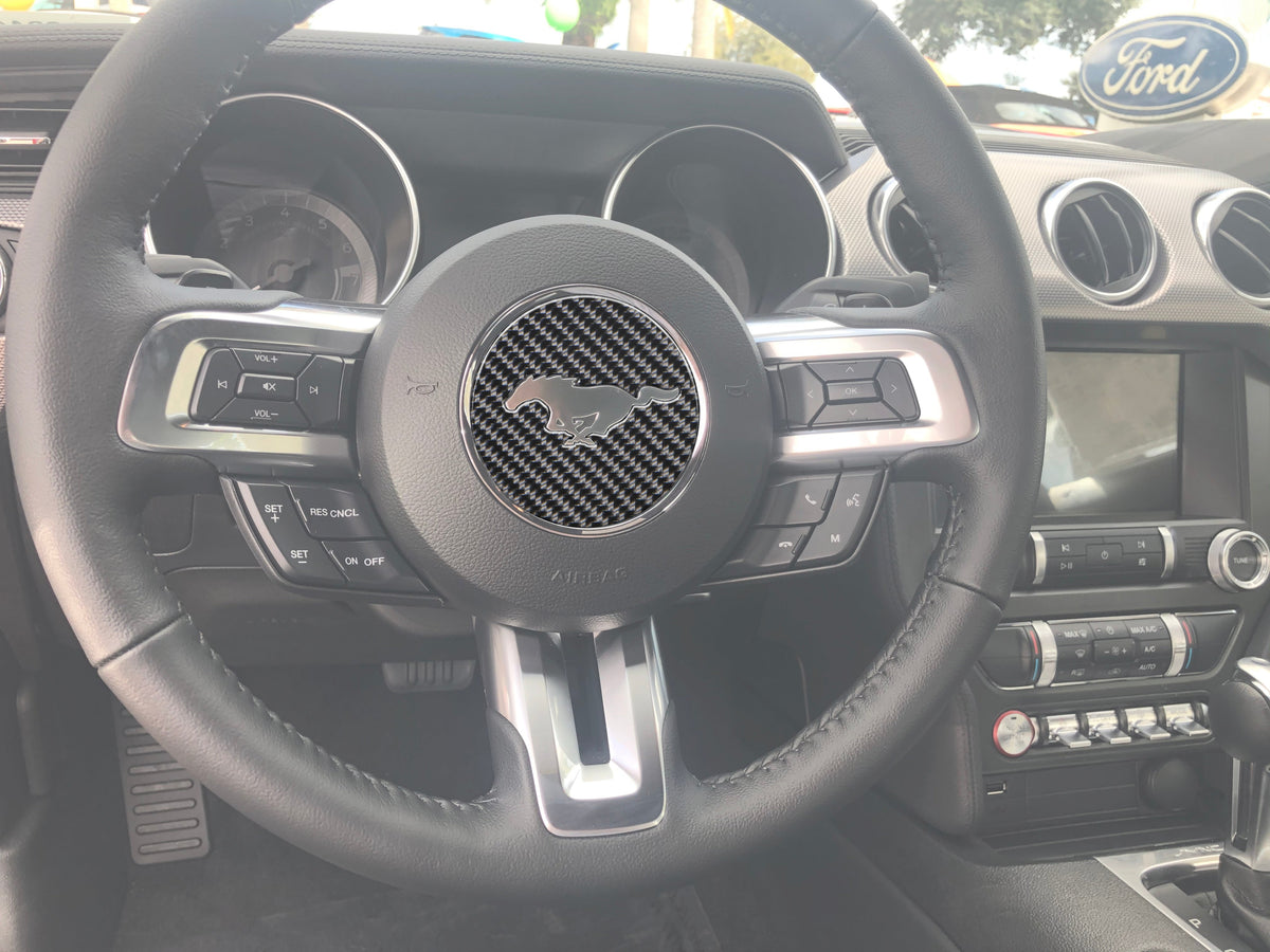 Steering Wheel Center Badge Accent Trim Fits 2015-2023 Ford Mustang