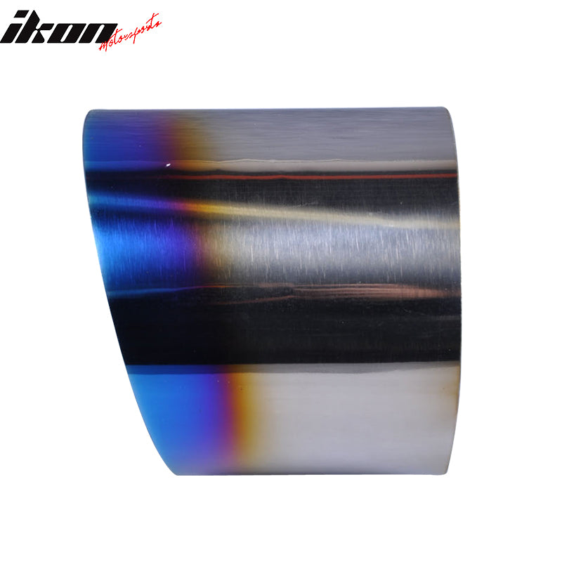 Universal Fitment 4 Inch Titanium Slant Muffler Exhaust Burnt On Tip