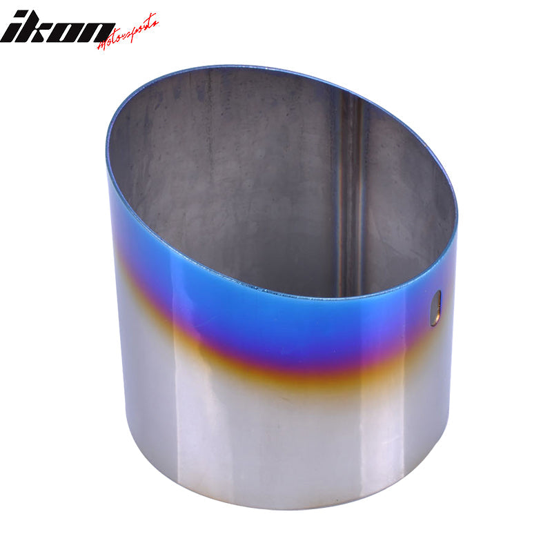 Universal Fitment 4 Inch Titanium Slant Muffler Exhaust Burnt On Tip
