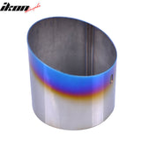 Universal Fitment 4 Inch Titanium Slant Muffler Exhaust Burnt On Tip