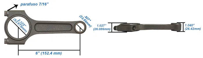 Chevy II 2.5L / 4 CYLINDERS 6" x .927 / 152.4mm x 23.56mm high performance basic connecting rod set