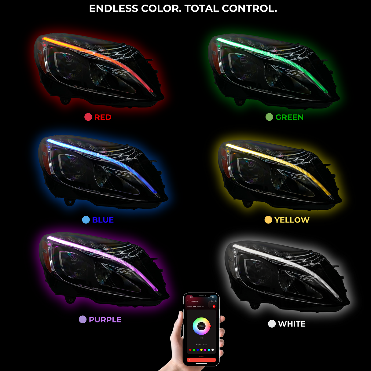 Mercedes Benz C-Class RGBW Multicolor DRL Boards (2015-2023)
