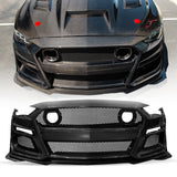 2018-2023 Ford Mustang GT500/Mach1 Combo Double Sided Full Carbon Fiber Track Package Front Bumper Conversion