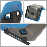 Prisma Ultra Style Fixed Back Bucket Racing Seat Blue Alcantara - FRP