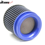Universal 3" 76mm High Flow Inlet Dry Filter Cold Air Intake Cone Replacement Blue