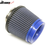Universal 3" 76mm High Flow Inlet Dry Filter Cold Air Intake Cone Replacement Blue