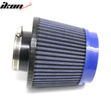 Universal 3" 76mm High Flow Inlet Dry Filter Cold Air Intake Cone Replacement Blue