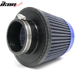 Universal 3" 76mm High Flow Inlet Dry Filter Cold Air Intake Cone Replacement Blue