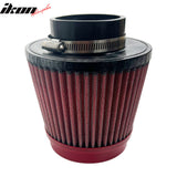 Universal 3" 76mm High Flow Inlet Dry Filter Cold Air Intake Cone Replacement Red