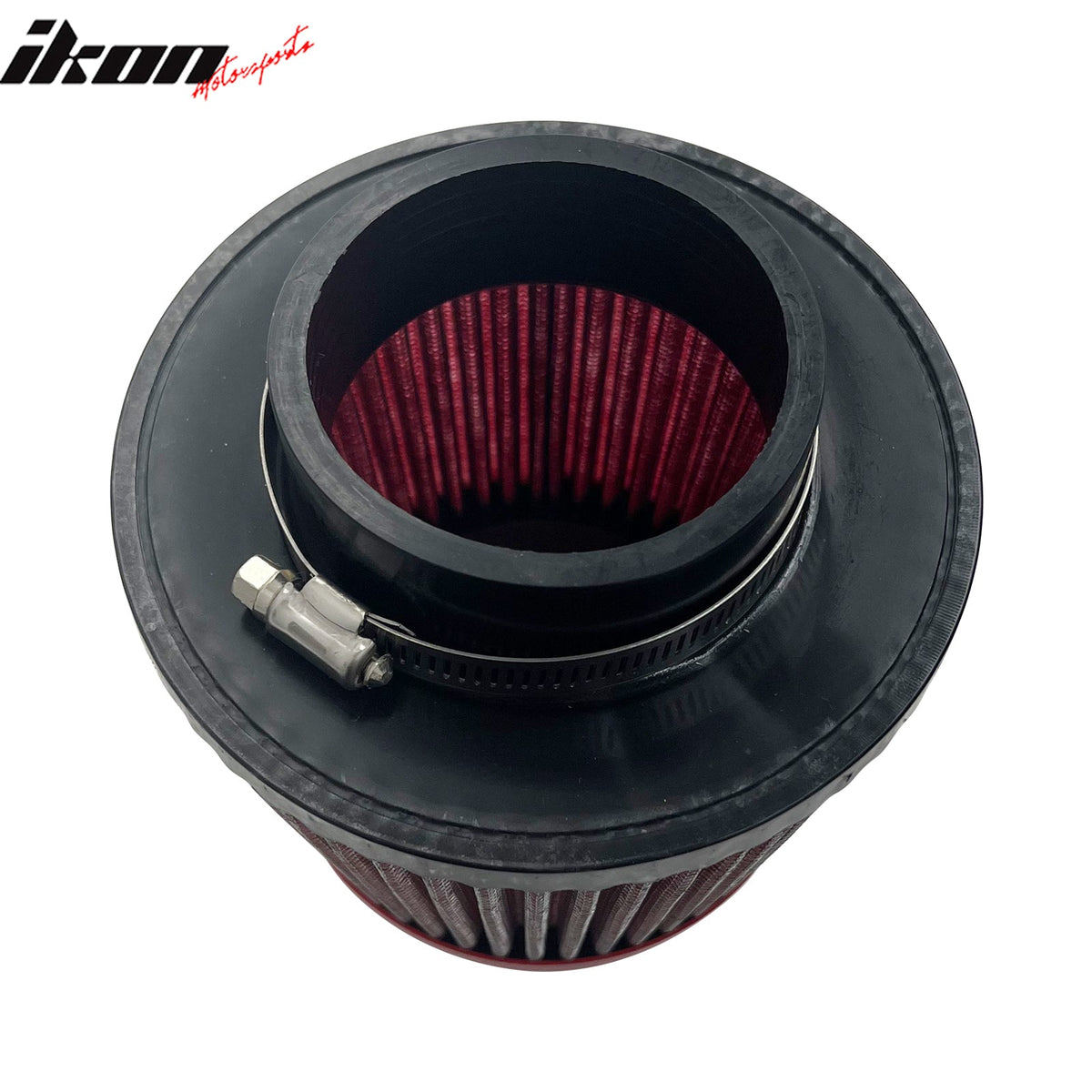 Universal 3" 76mm High Flow Inlet Dry Filter Cold Air Intake Cone Replacement Red