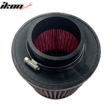 Universal 3" 76mm High Flow Inlet Dry Filter Cold Air Intake Cone Replacement Red
